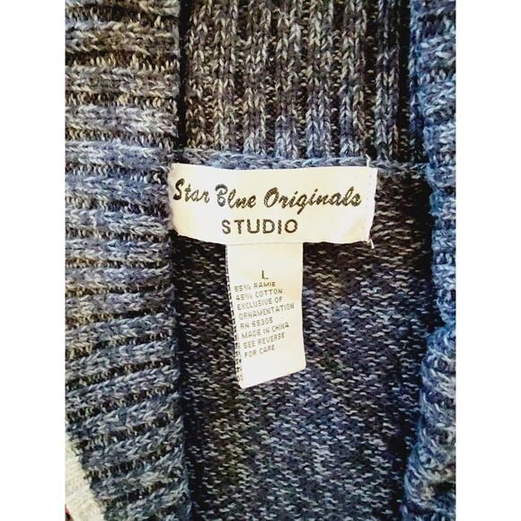 Star Blue Originals Studio‎ L Merry Christmas Sweater Embroidered Vintage - Picture 7 of 9